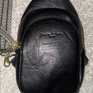 Black Leather Crossbody Bag